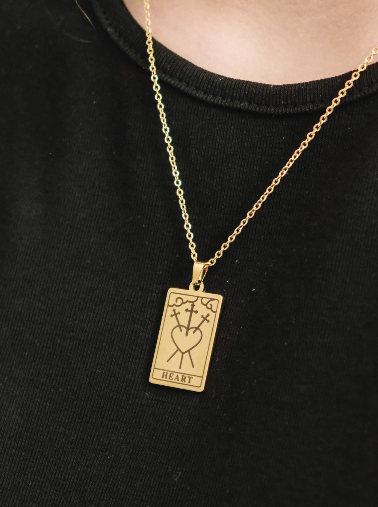 Heart Tarot Card Necklace