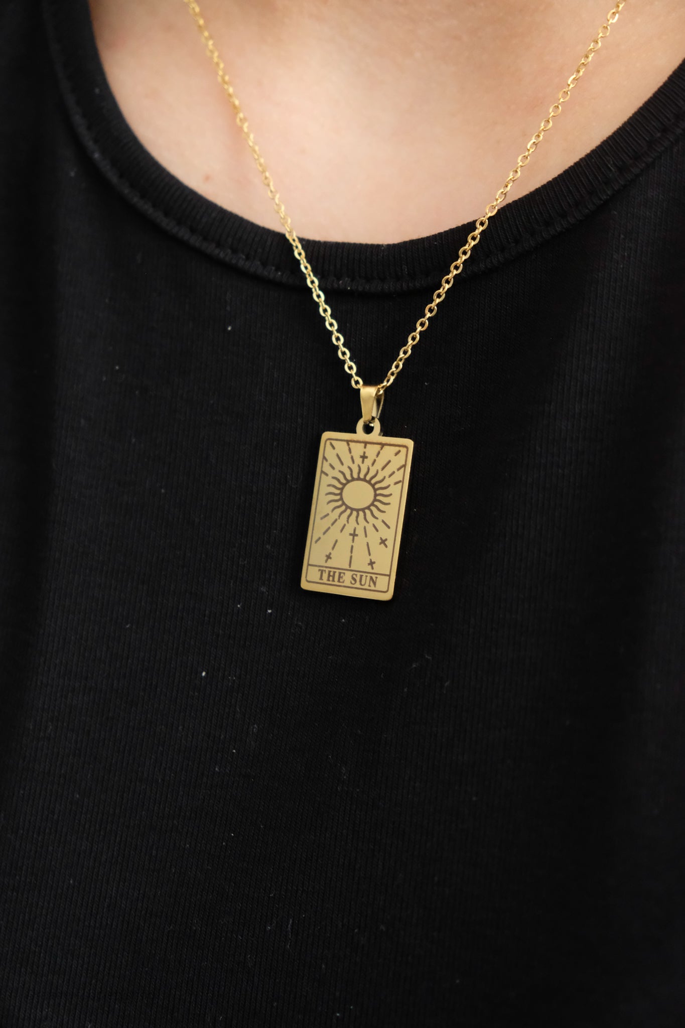 Sun Tarot Card Necklace