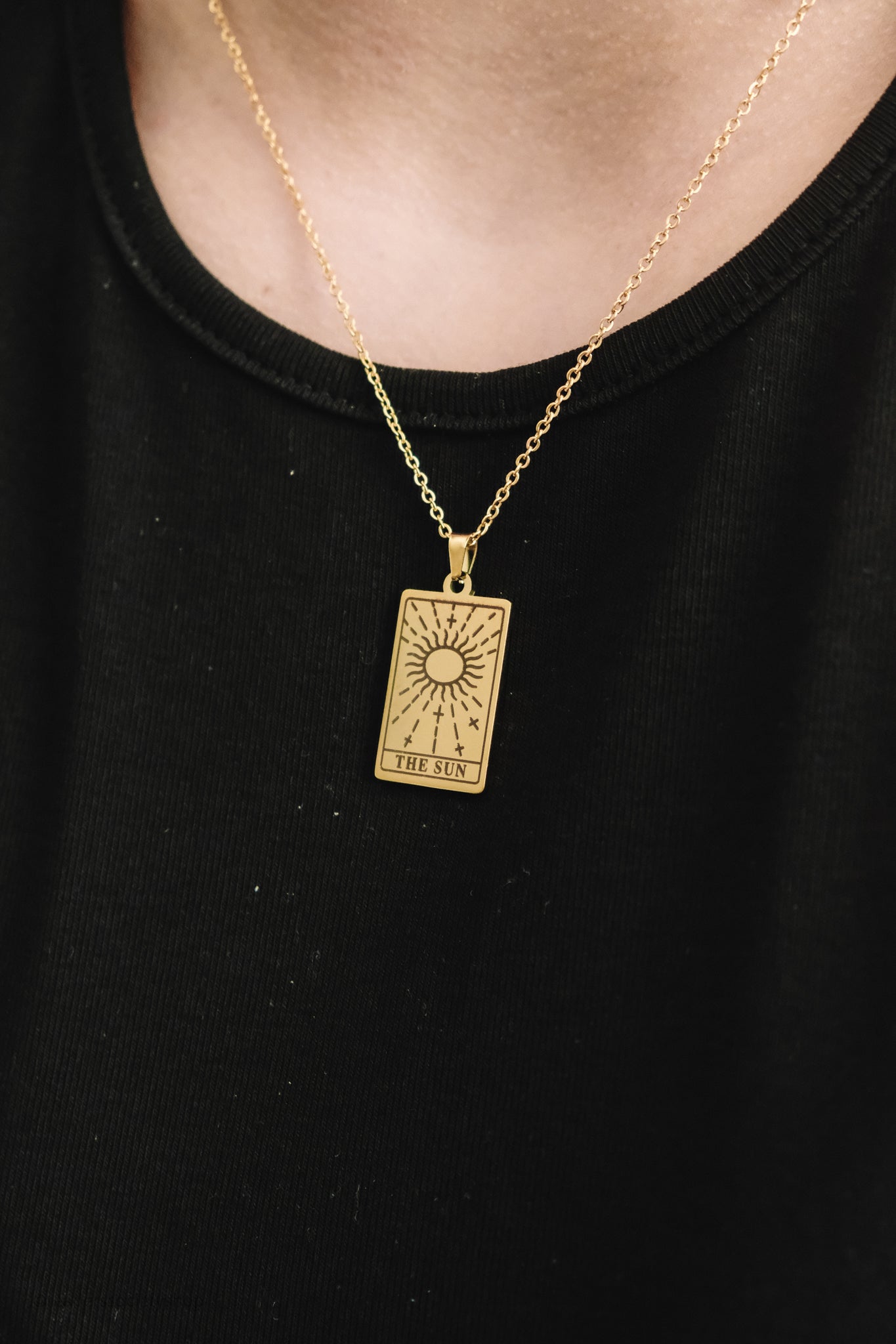 Sun Tarot Card Necklace