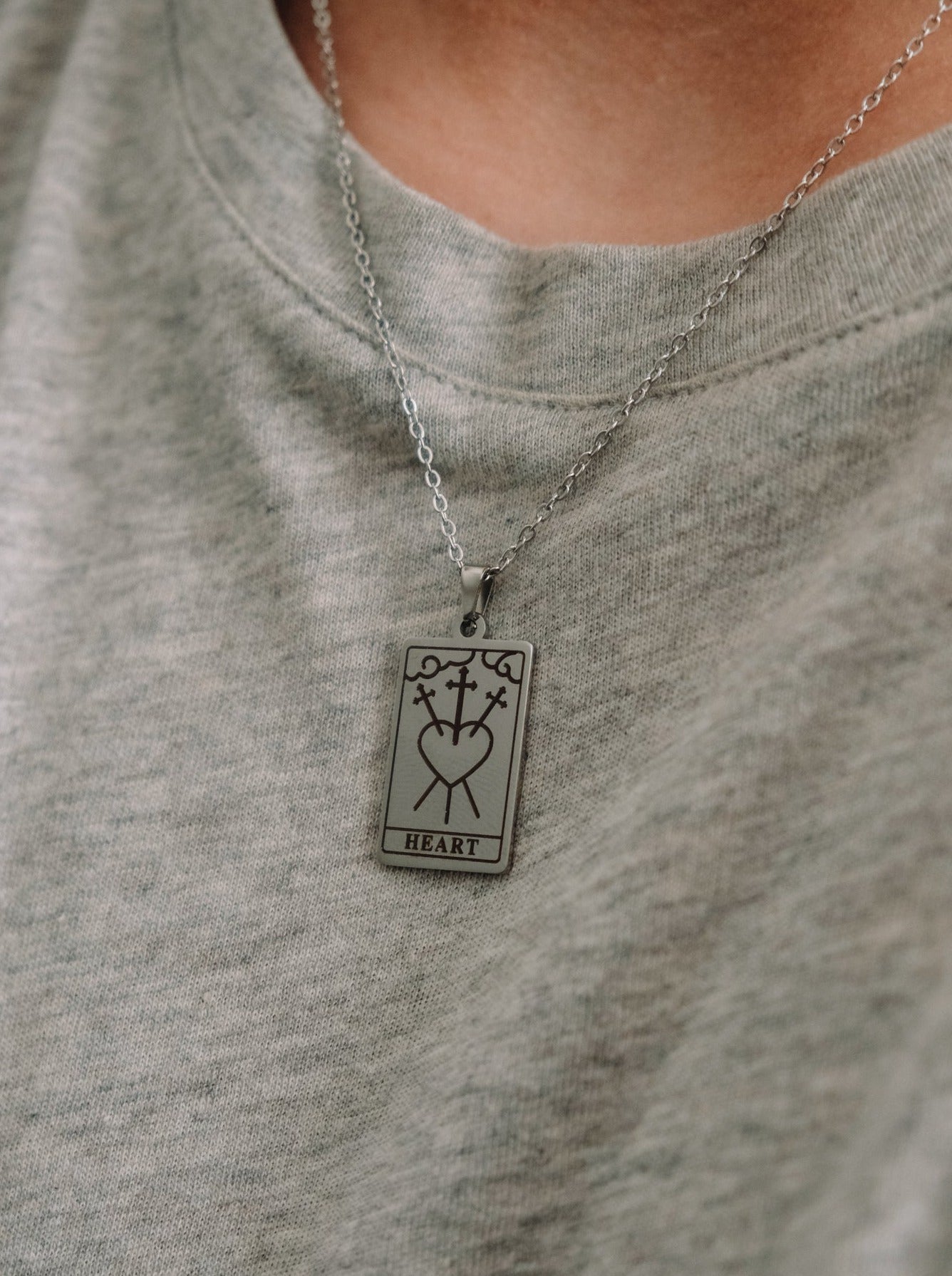 Heart Tarot Card Necklace