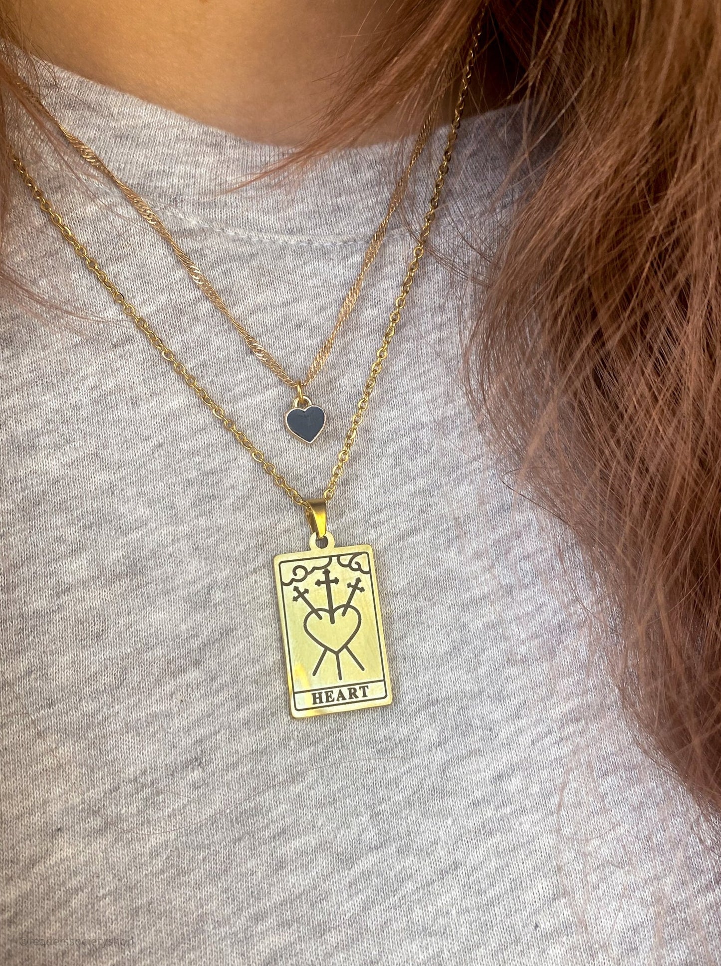 Heart Tarot Card Necklace